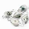 Solar Quartz Faceted Pear Drop Bezel Rim Handmade Connectors. Perfect for a Earrings, Bracelet or any other product. You will get 1 piece of the item pictured.